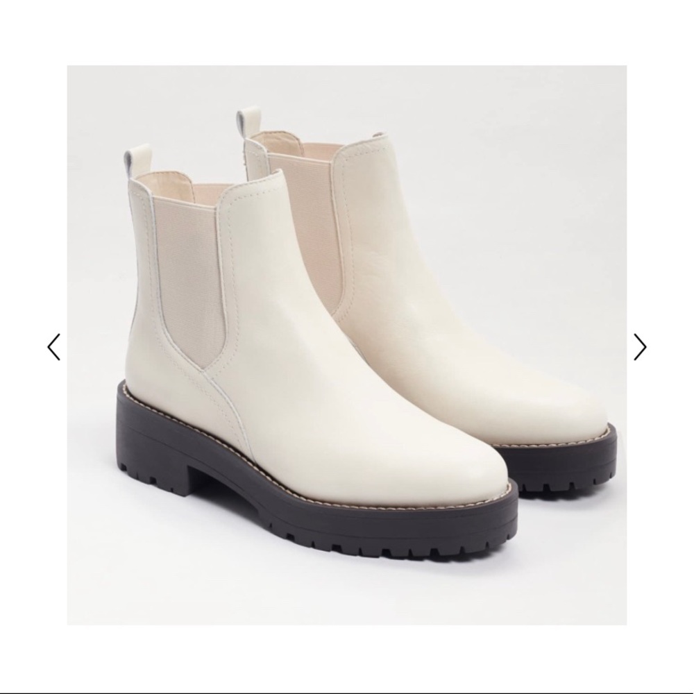 Sam Edelman Justina Lug Sole Chelsea Boot in Modern Ivory